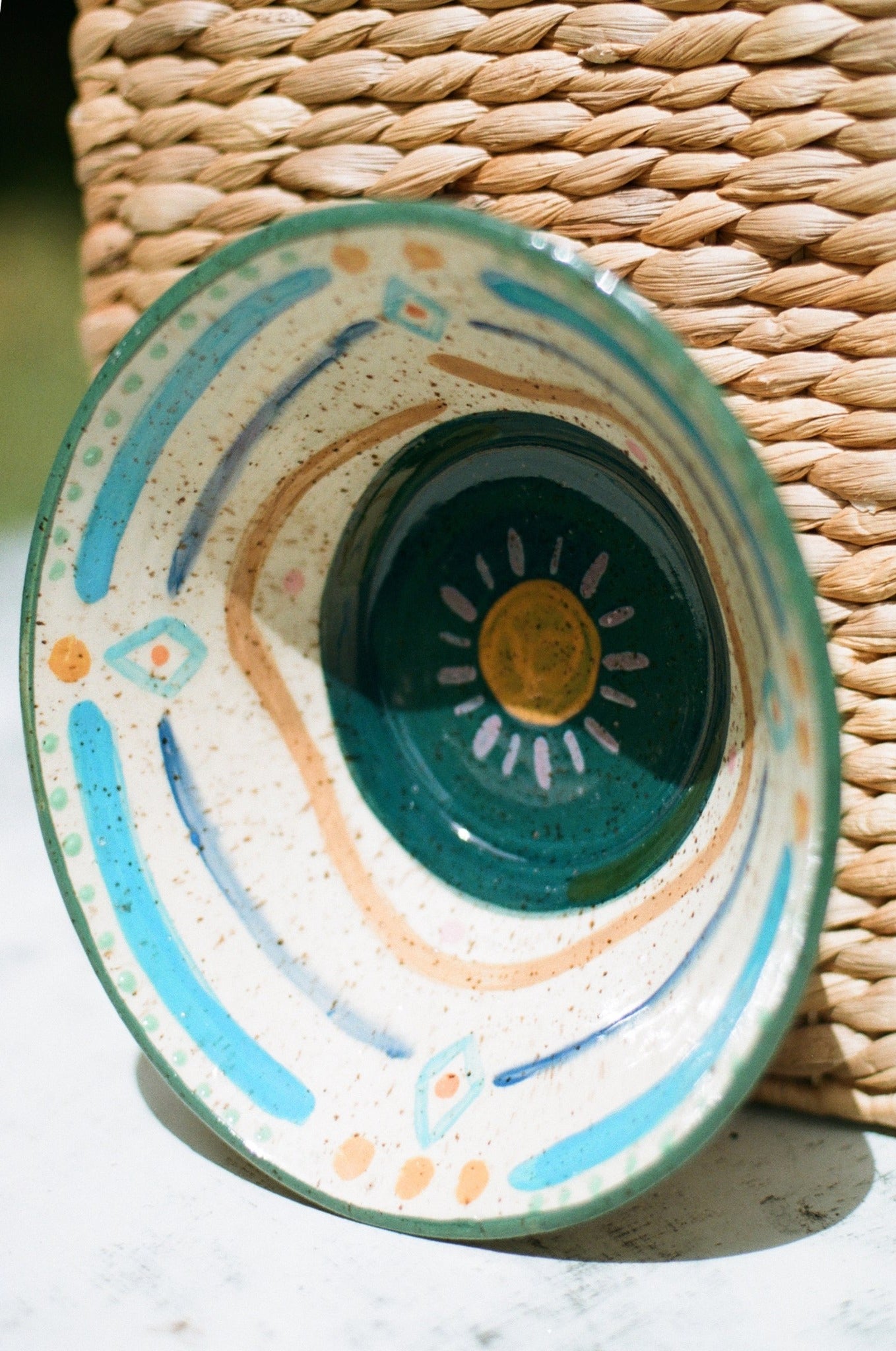 Hand-Painted Sunny Large Bowl