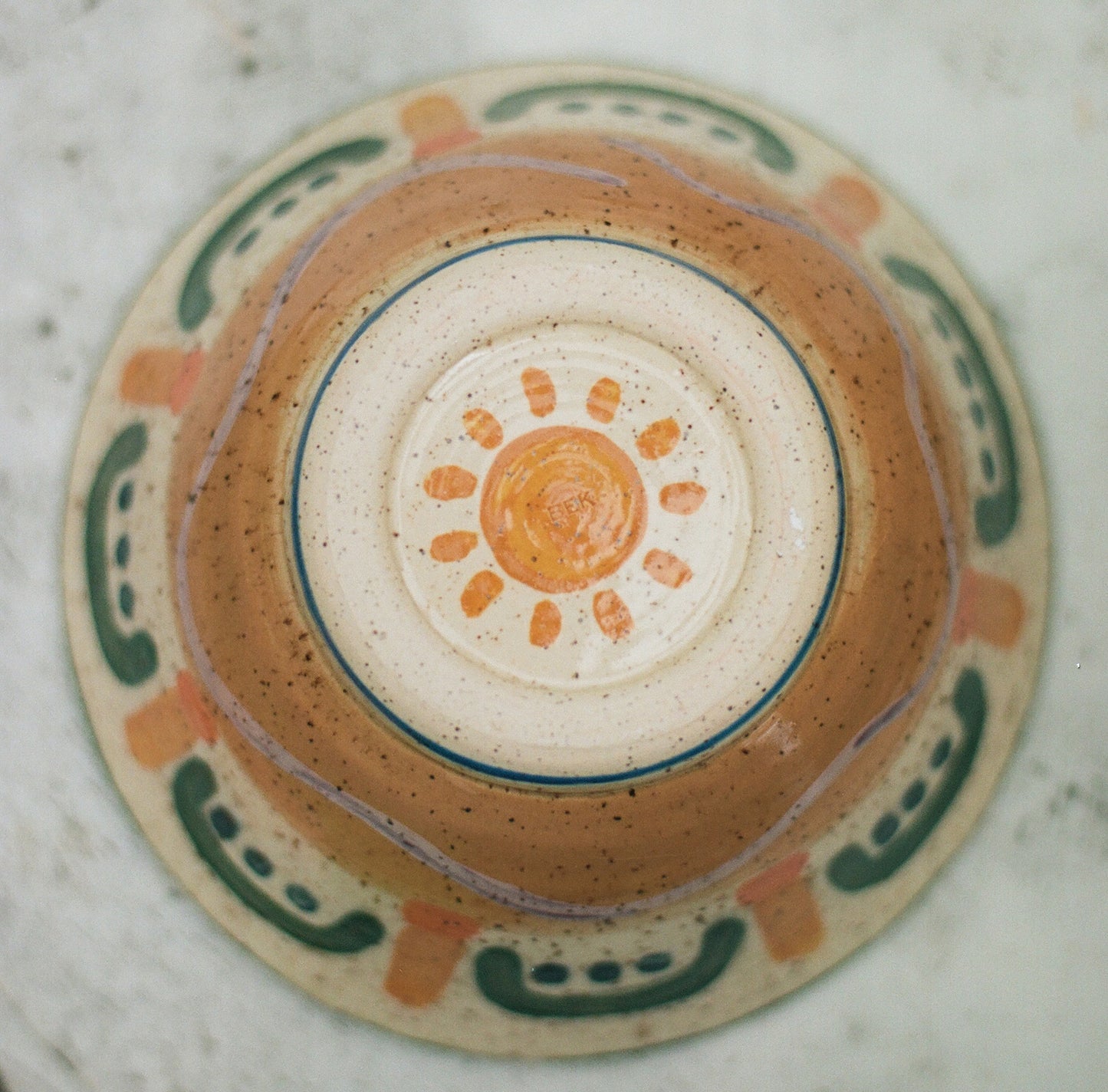 Hand-Painted Sunny Large Bowl