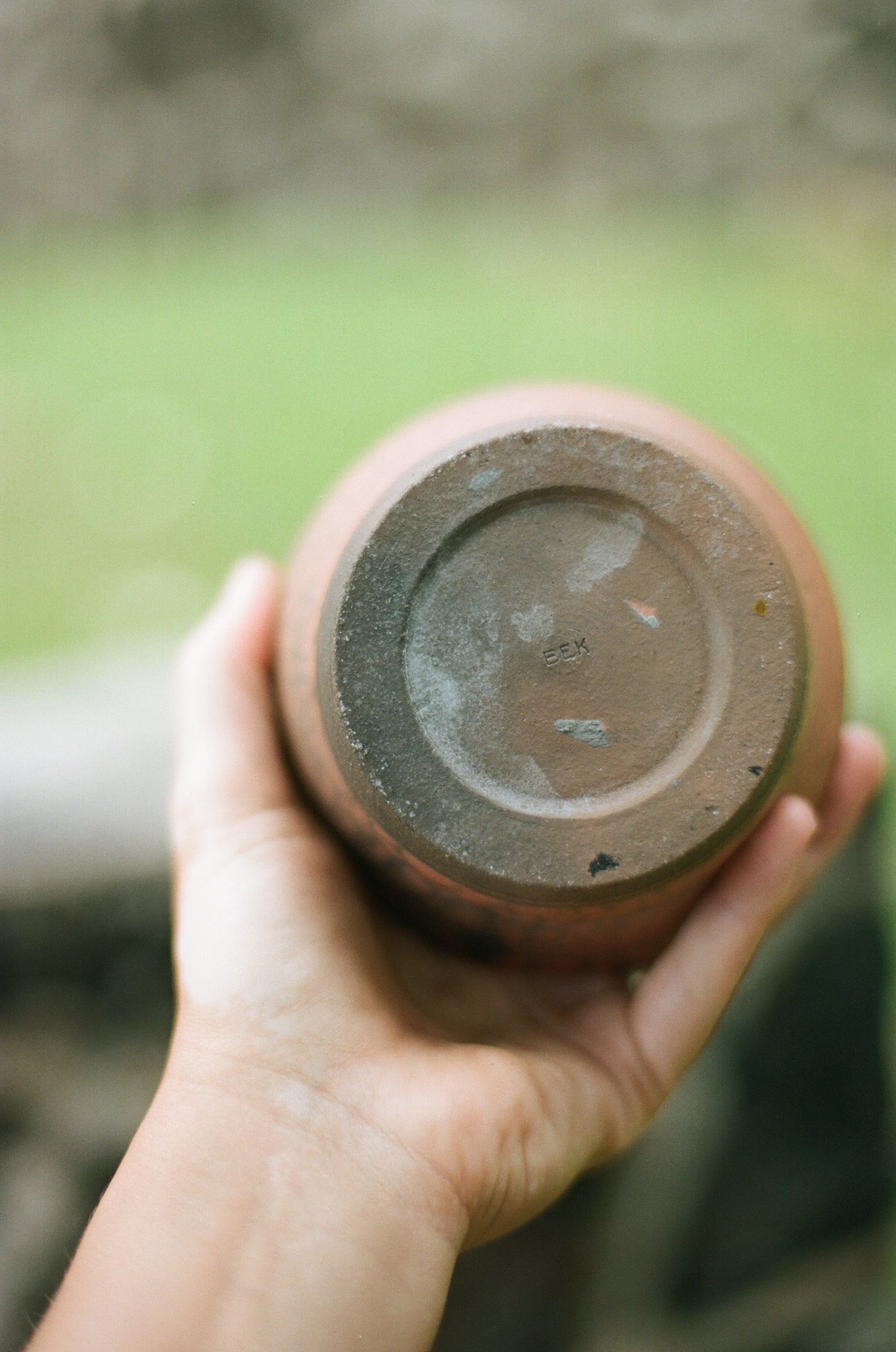 Raku Brown Crackled Necked Vase