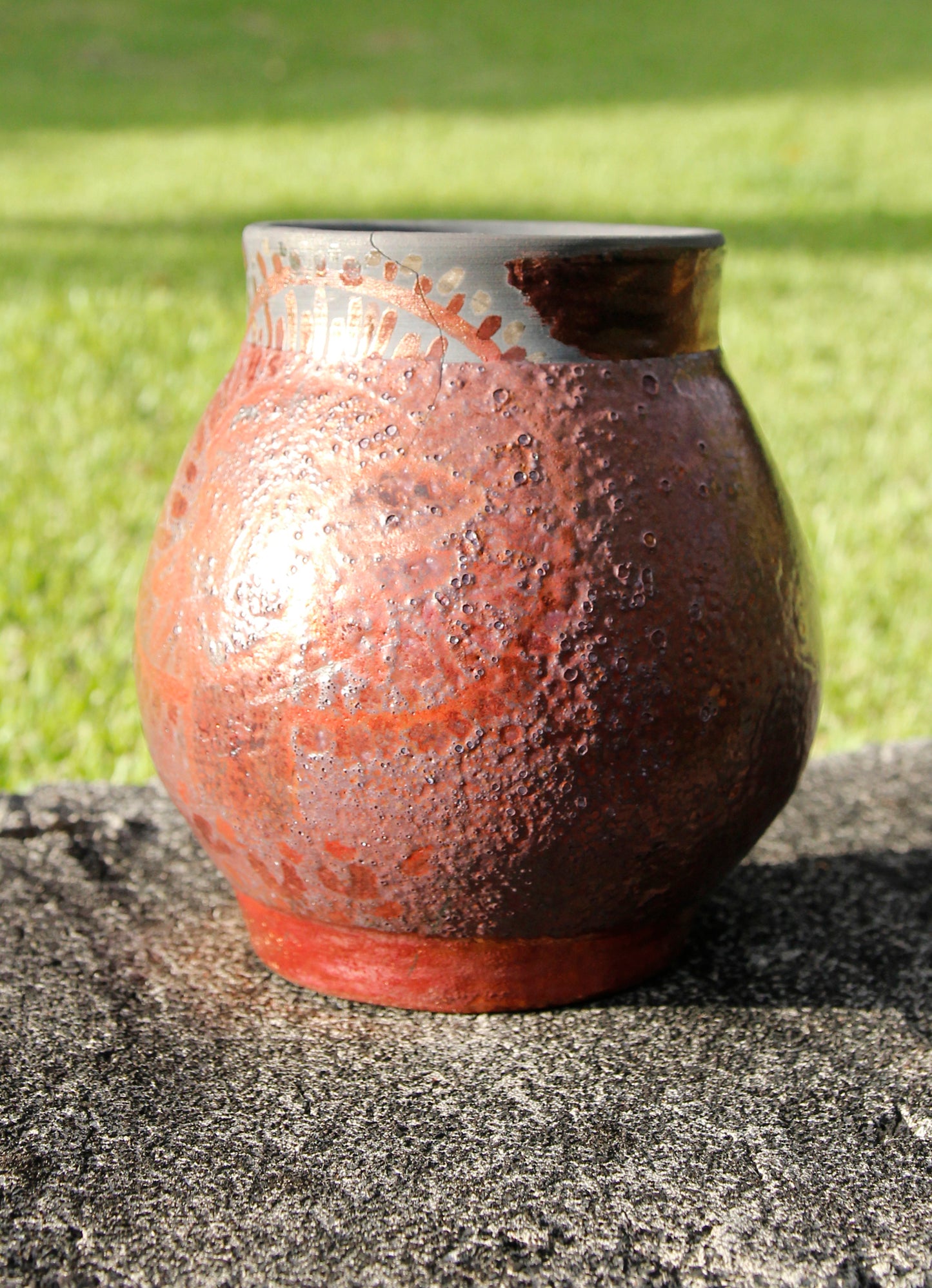 Raku Fired Woman Vase